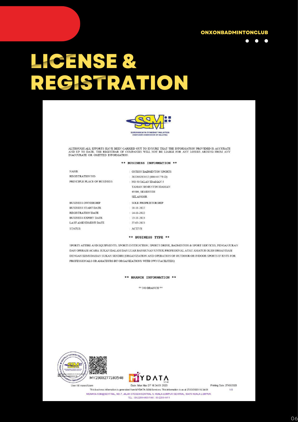 ONXON Club Profile 2026, page 8 of 29