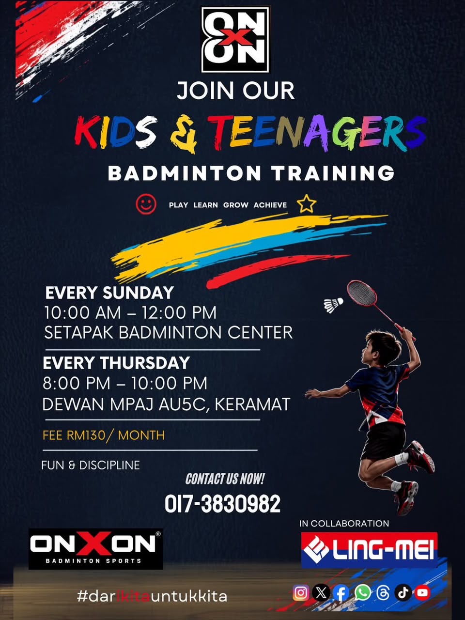 Kids and Teenagers Badminton Training poster