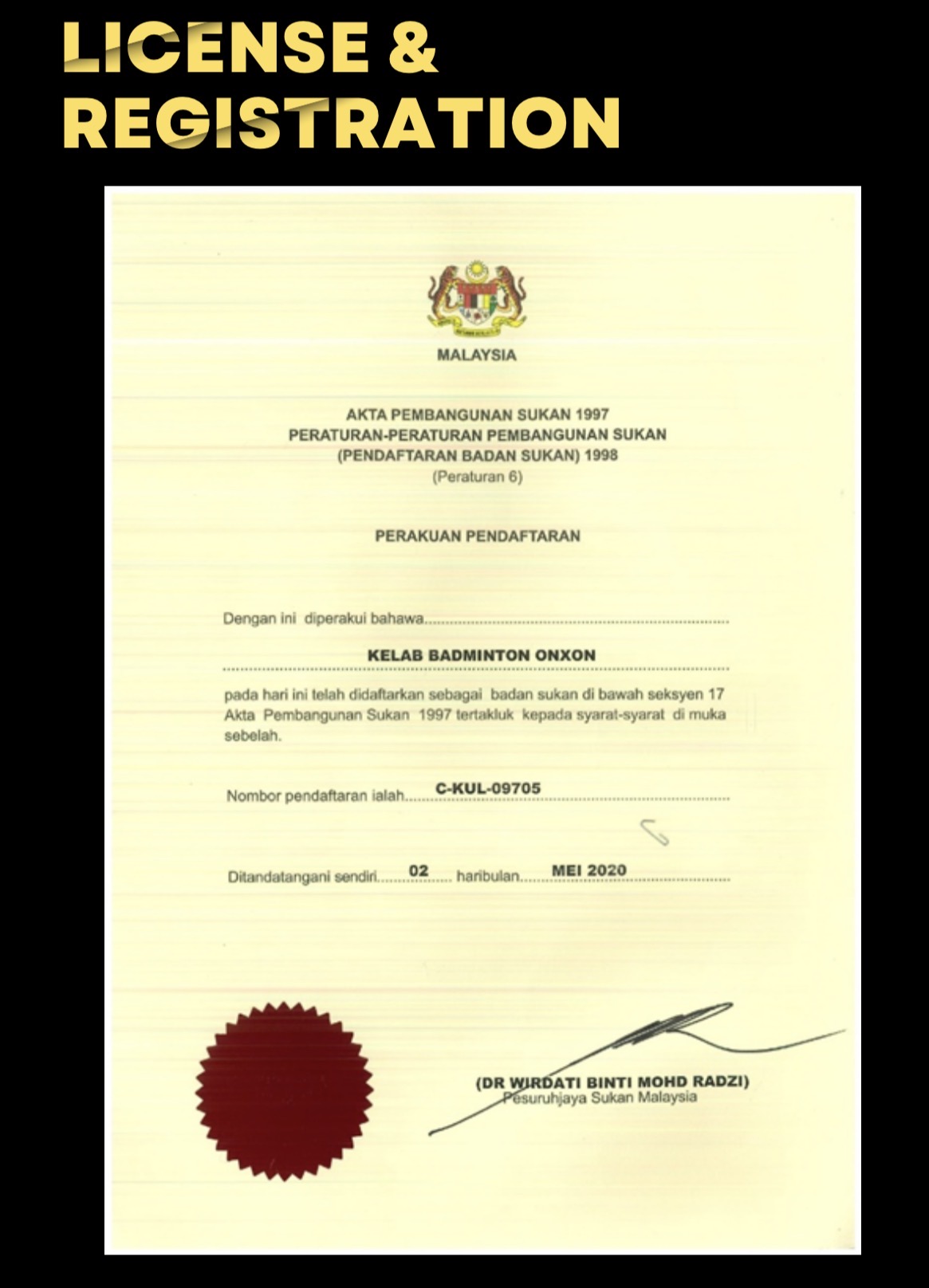 Sports Club Registration