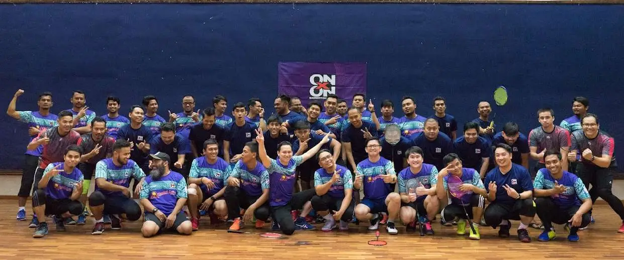 ONXON and fellow players at a friendly badminton gathering